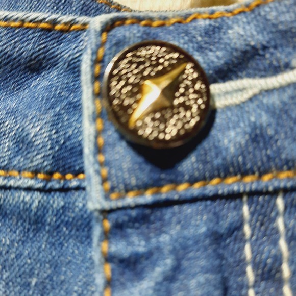 V Cristina‎ Women's Stretchy Straight Leg Embellished Pocket Jean 10 - Picture 2 of 9